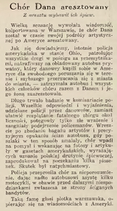 Chór Dana aresztowany! (1938 r.) Chór Dana aresztowany! (1938 r.)