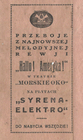 Ulotka reklamowa Syrena-Electro - teksty piosenek 1931 r.