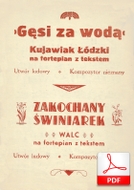 Gęsi za wodą
kujawiak łódzki na fortepian z tekstem