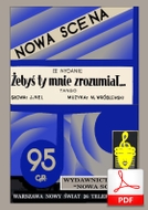 Żebyś ty mnie zrozumiał - tango
muz. Mieczysław Wróblewski
sł. Jerzy Nel
od Tadzia